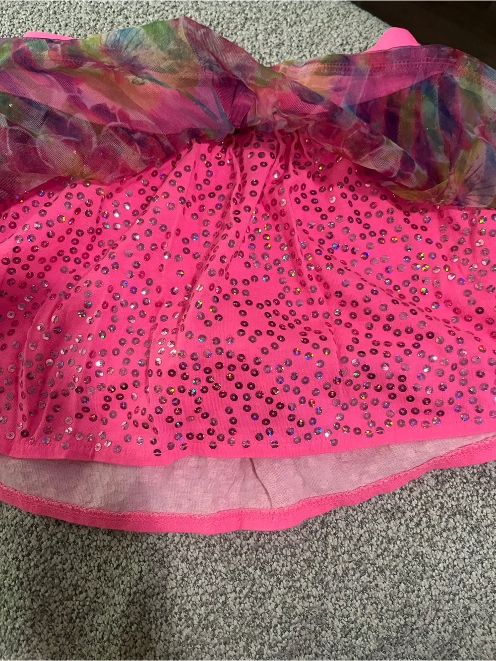 Justice Pink Multicolor Tulle Skater Skirt